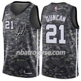 Män San Antonio Spurs Tröja Tim Duncan 21 Nike City Edition Svart Swingman